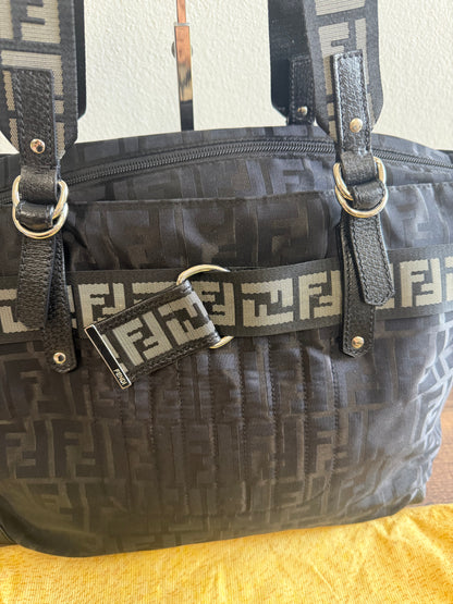 Fendi Nylon Zucca Shoulder Bag