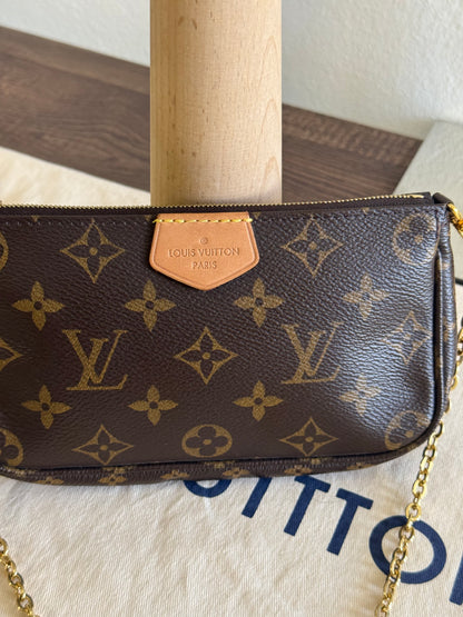 LOUIS VUITTON SMALL POCHETTE WITH CHAIN FROM MULTI-POCHETTE ACCESSORIES SET MONOGRAM CANVAS