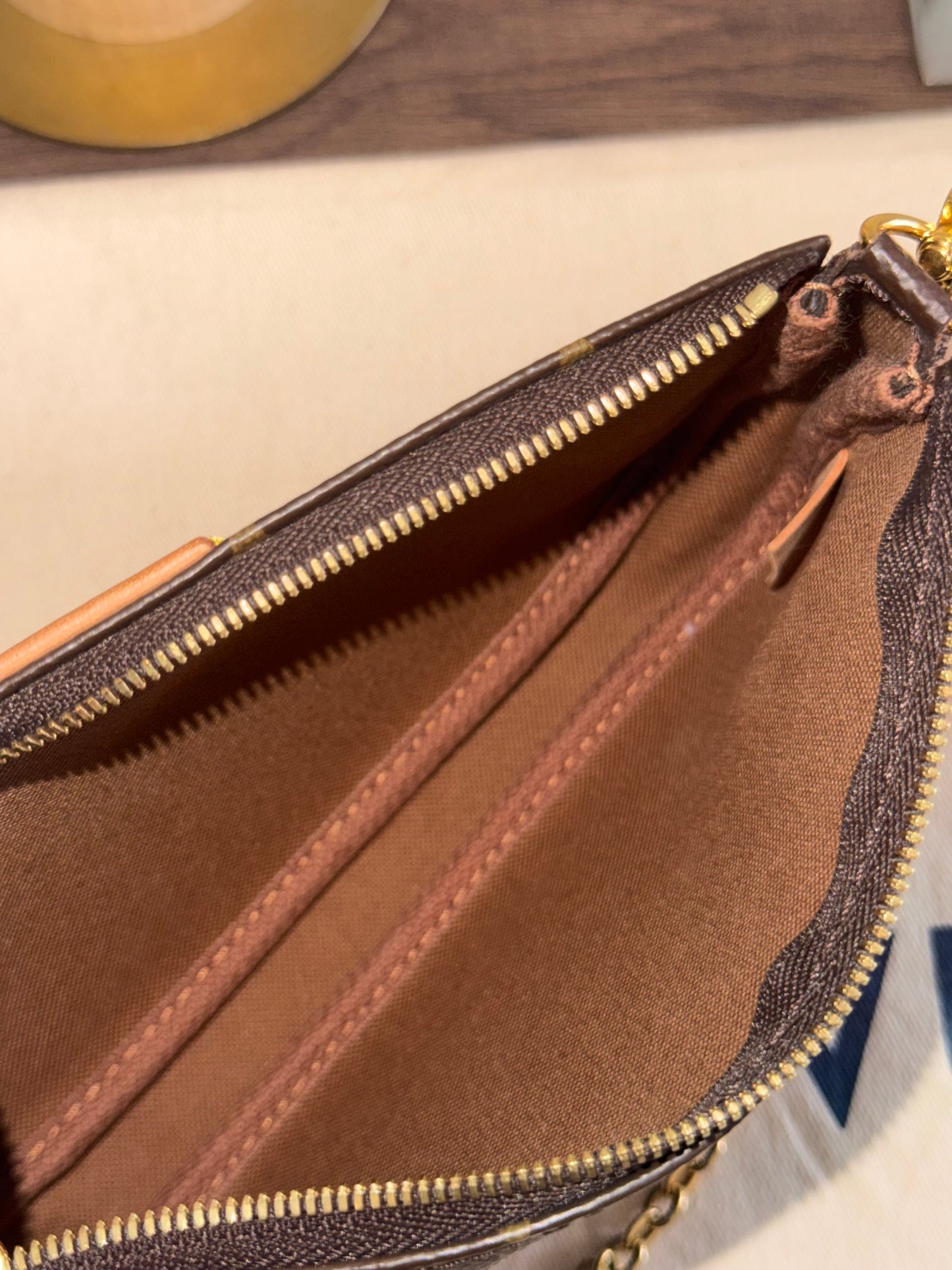 LOUIS VUITTON SMALL POCHETTE WITH CHAIN FROM MULTI-POCHETTE ACCESSORIES SET MONOGRAM CANVAS