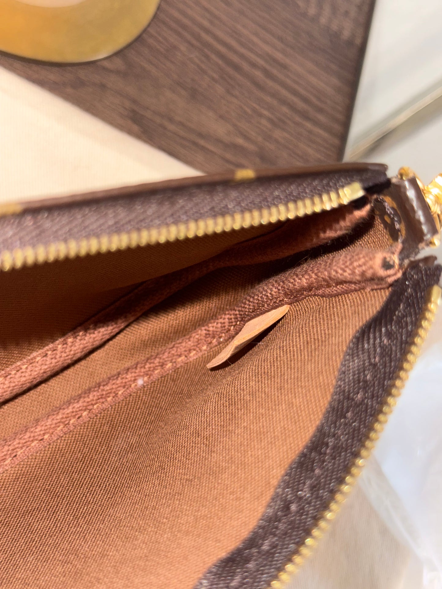 LOUIS VUITTON SMALL POCHETTE WITH CHAIN FROM MULTI-POCHETTE ACCESSORIES SET MONOGRAM CANVAS