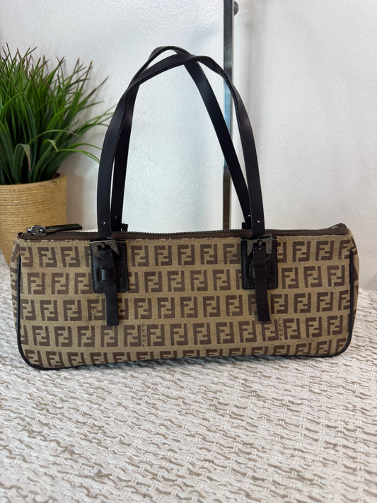 FENDI BROWN ZUCCHINO POCHETTE BAG