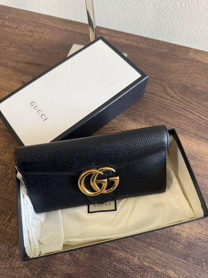 GUCCI MARMONT BLACK LONG WALLET