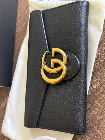 GUCCI MARMONT BLACK LONG WALLET