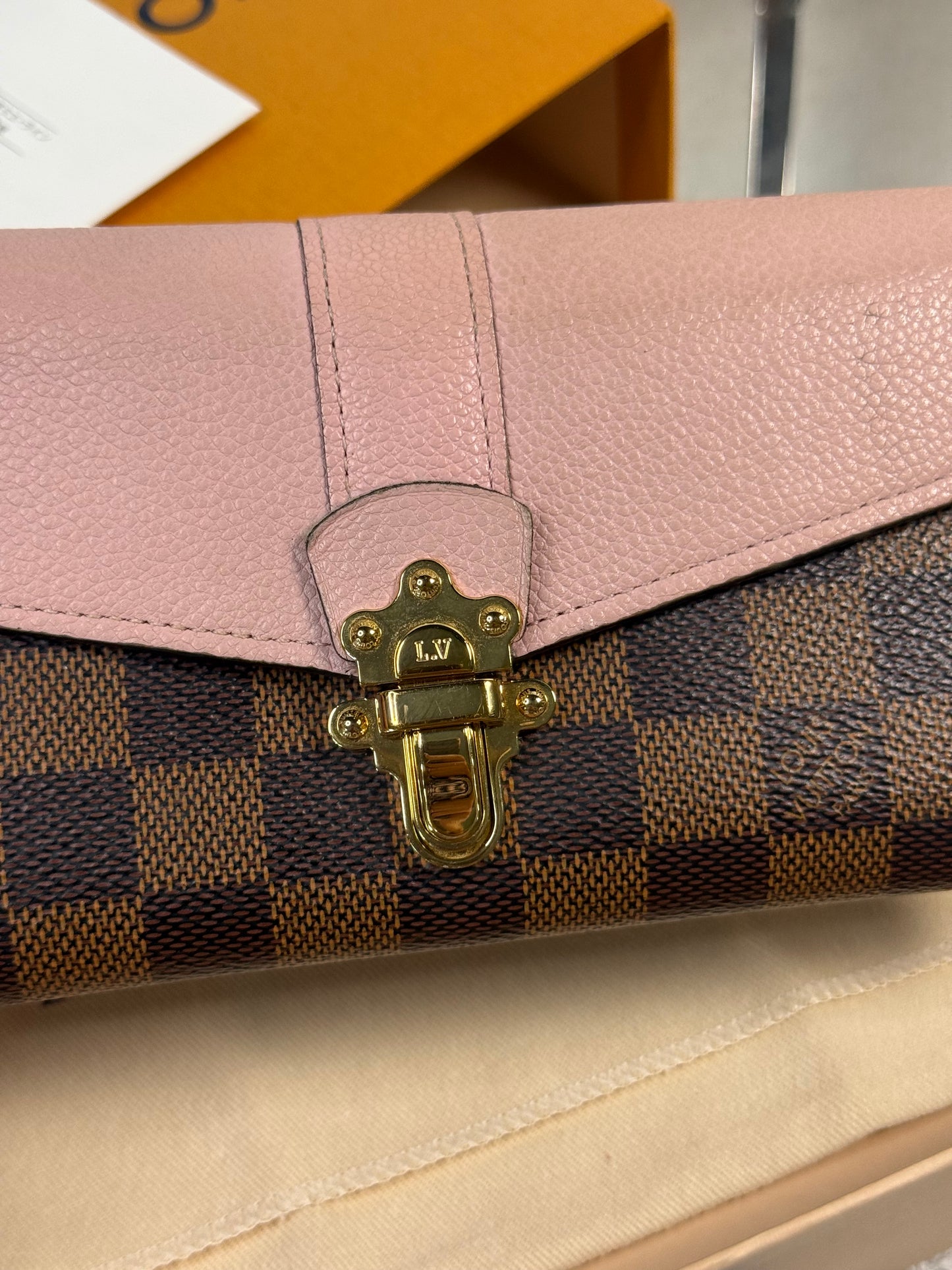 LOUIS VUITTON CLAPTON LONG WALLET EBENE MAGNOLIA