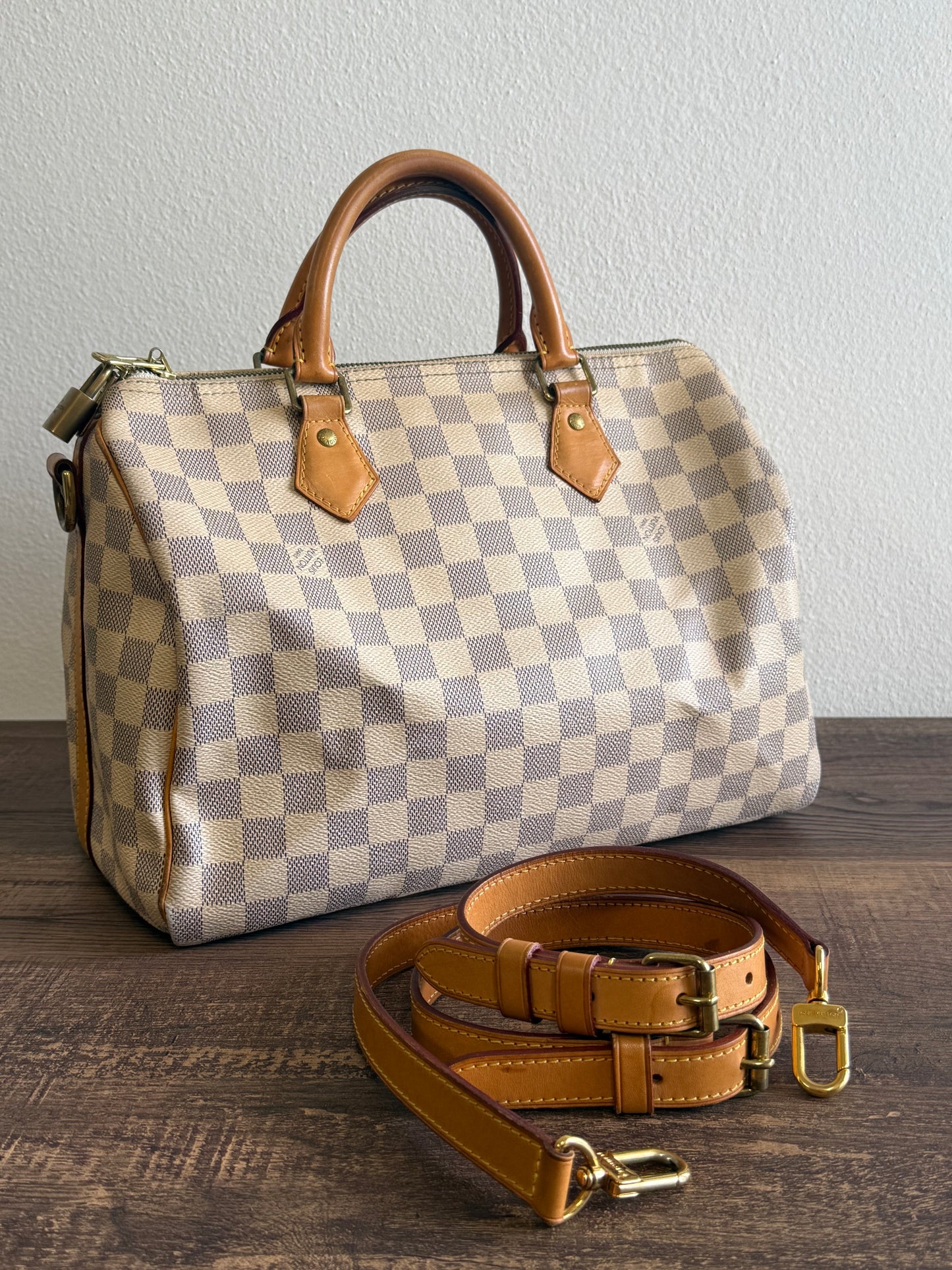 LOUIS VUITTON SPEEDY 30 BANDOULIERE IN DAMIER AZUR