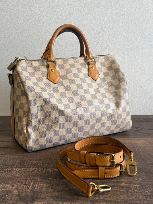 LOUIS VUITTON SPEEDY 30 BANDOULIERE IN DAMIER AZUR