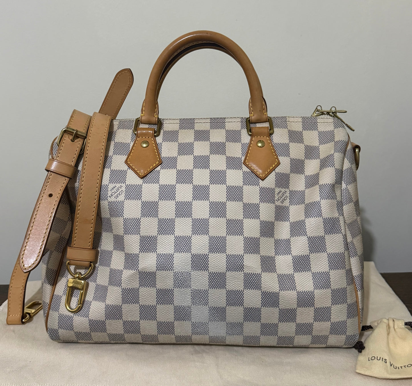 LOUIS VUITTON SPEEDY 30 BANDOULIERE IN DAMIER AZUR