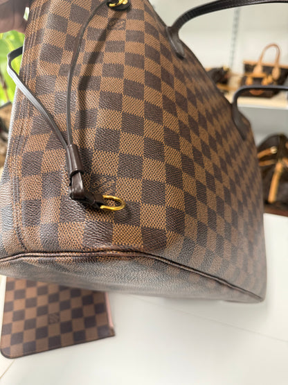 LOUIS VUITTON NEVERFULL MM DAMIER EBENE - ROSE BALLERINE INTERIOR