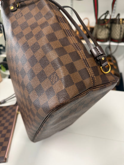 LOUIS VUITTON NEVERFULL MM DAMIER EBENE - ROSE BALLERINE INTERIOR