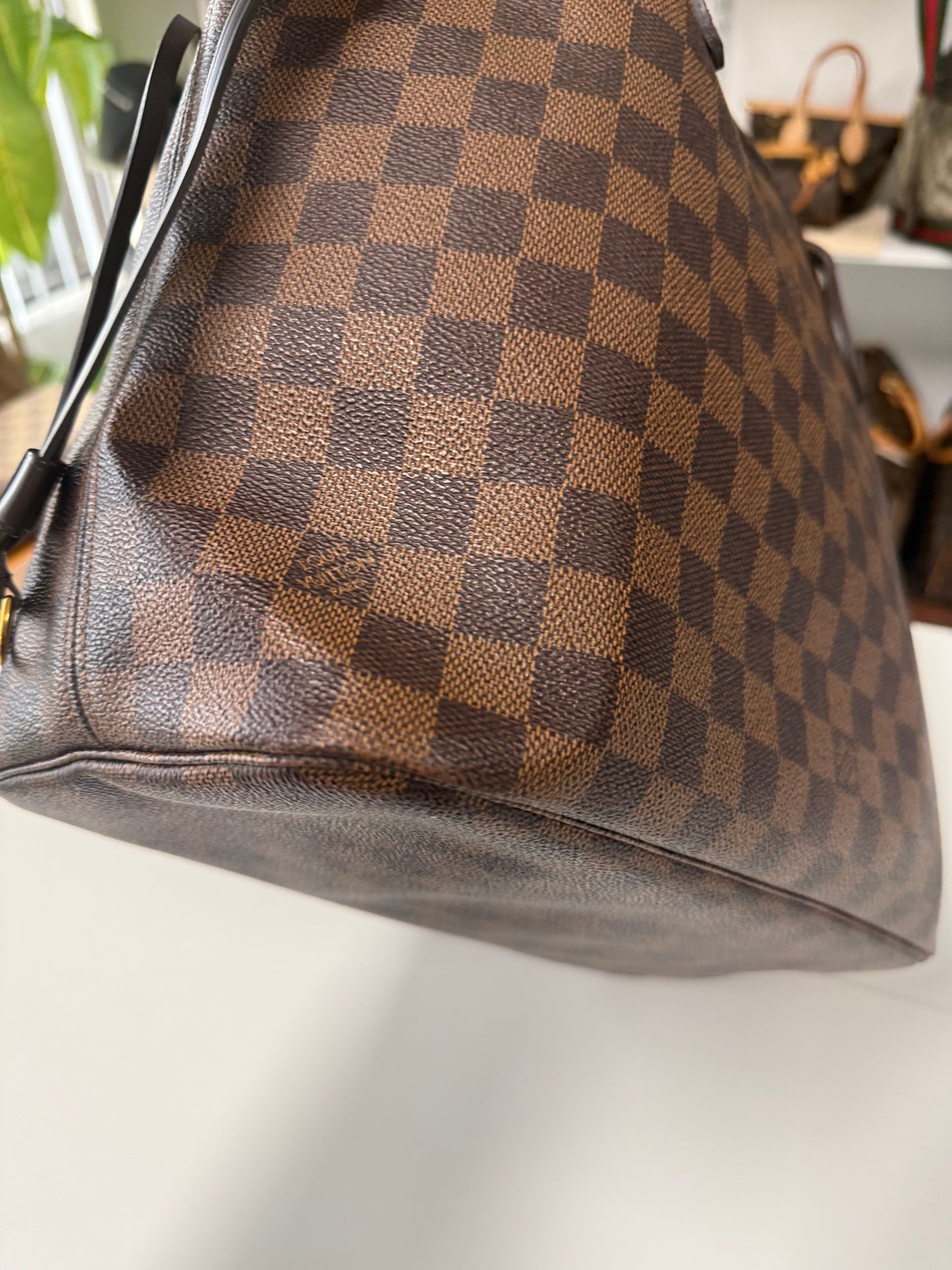 LOUIS VUITTON NEVERFULL MM DAMIER EBENE - ROSE BALLERINE INTERIOR