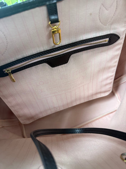 LOUIS VUITTON NEVERFULL MM DAMIER EBENE - ROSE BALLERINE INTERIOR