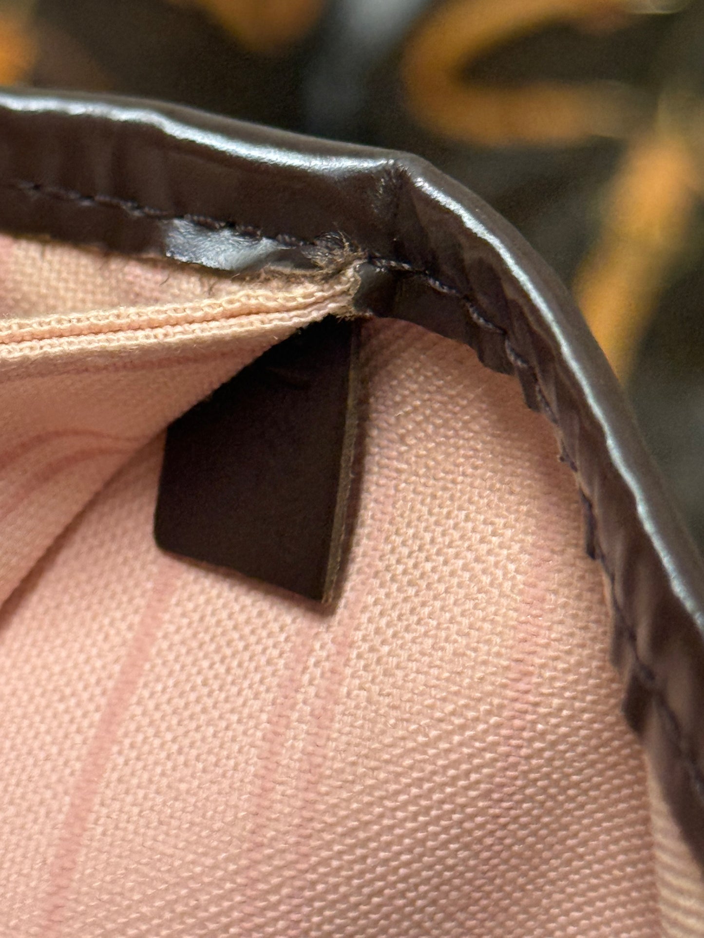 LOUIS VUITTON NEVERFULL MM DAMIER EBENE - ROSE BALLERINE INTERIOR