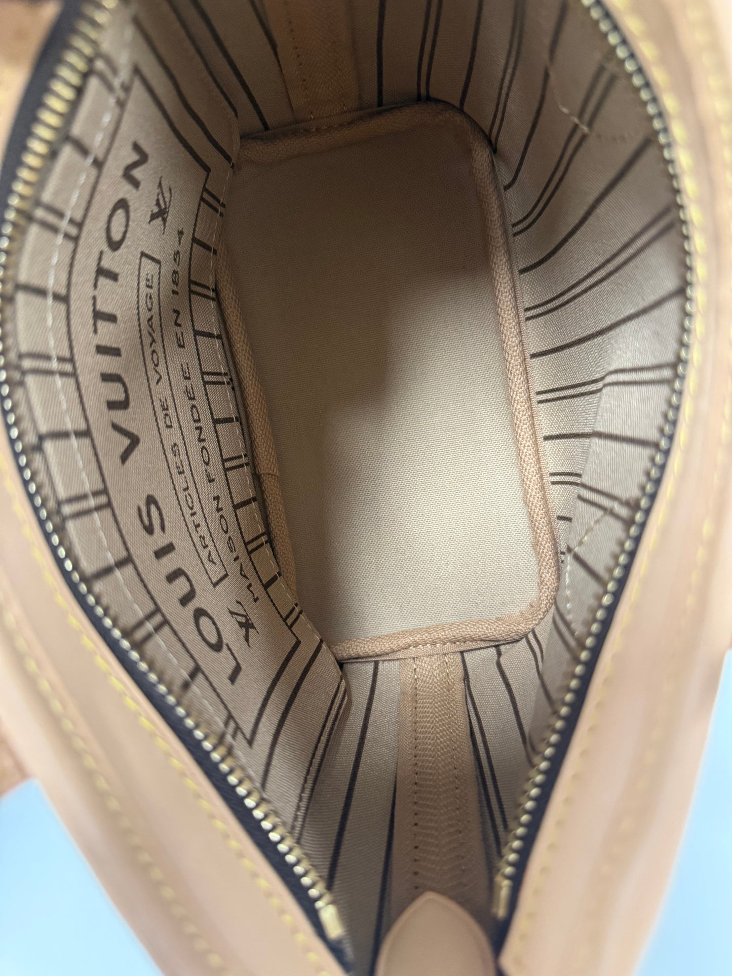 LOUIS VUITTON NEVERFULL BB IN BEIGE INTERIOR