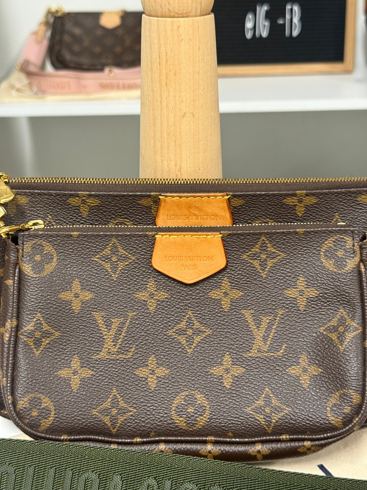 LOUIS VUITTON MULTI-POCHETTE ACCESSOIRES IN KHAKI GREEN