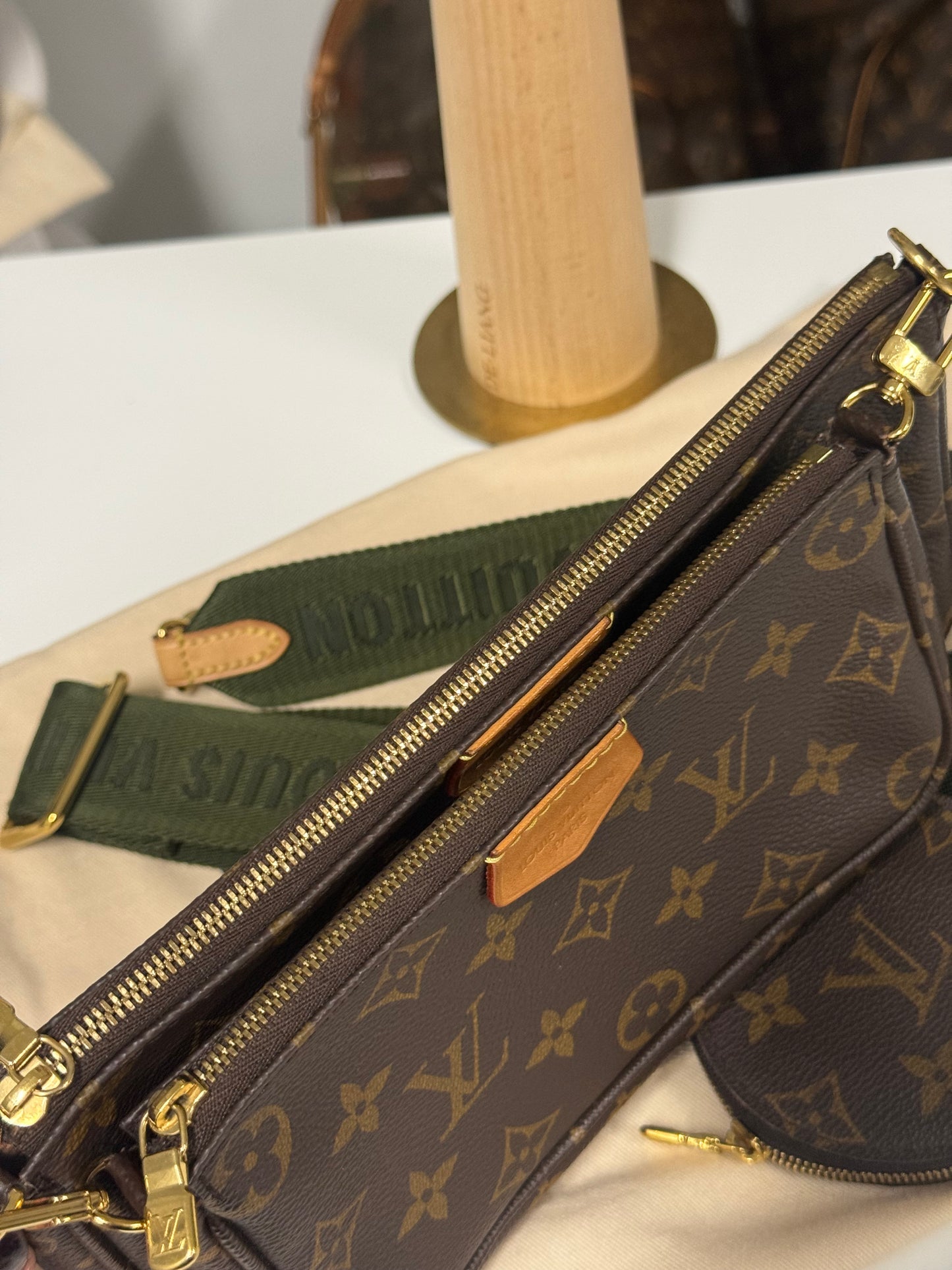 LOUIS VUITTON MULTI-POCHETTE ACCESSOIRES IN KHAKI GREEN