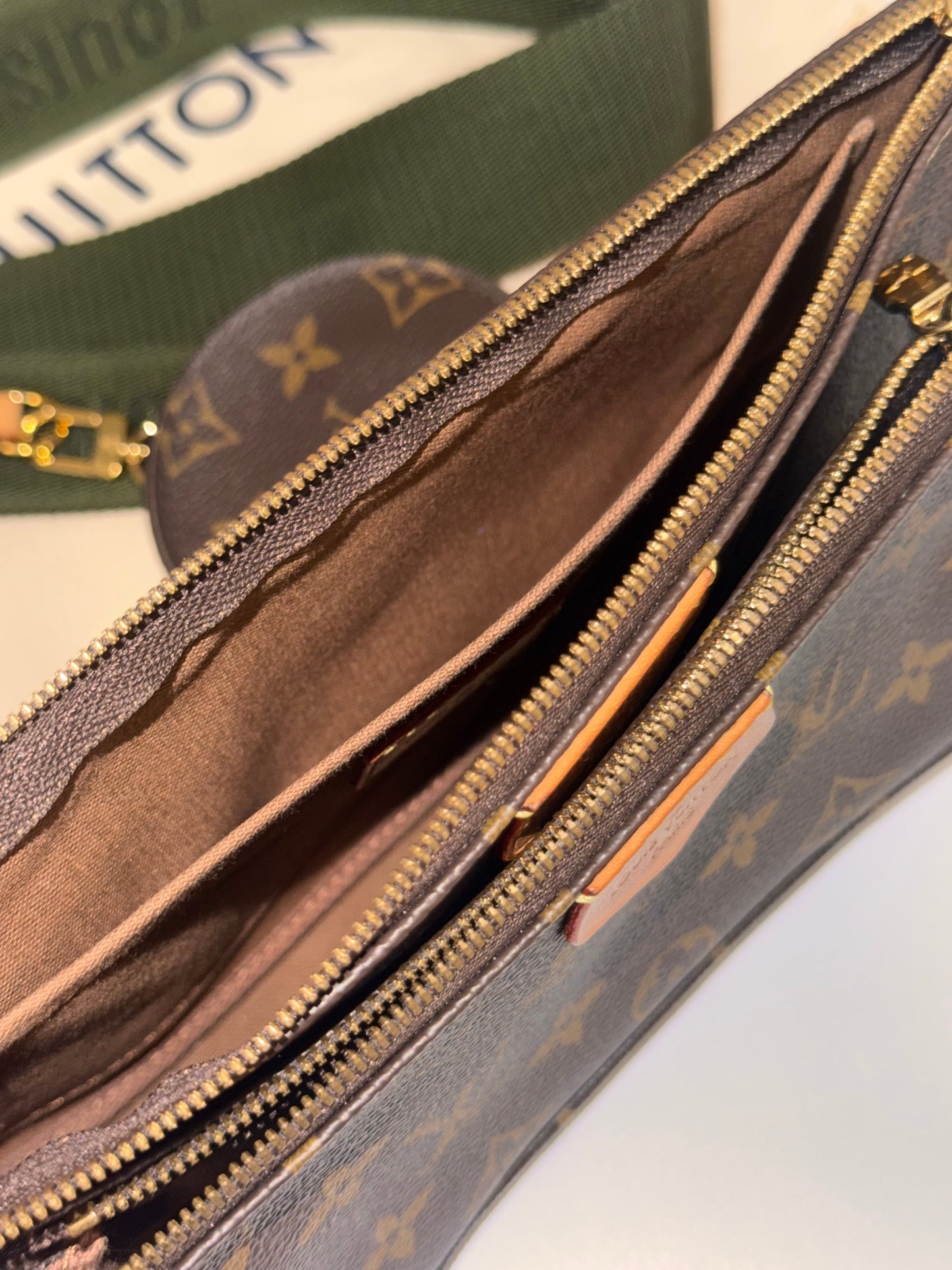 LOUIS VUITTON MULTI-POCHETTE ACCESSOIRES IN KHAKI GREEN