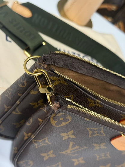 LOUIS VUITTON MULTI-POCHETTE ACCESSOIRES IN KHAKI GREEN