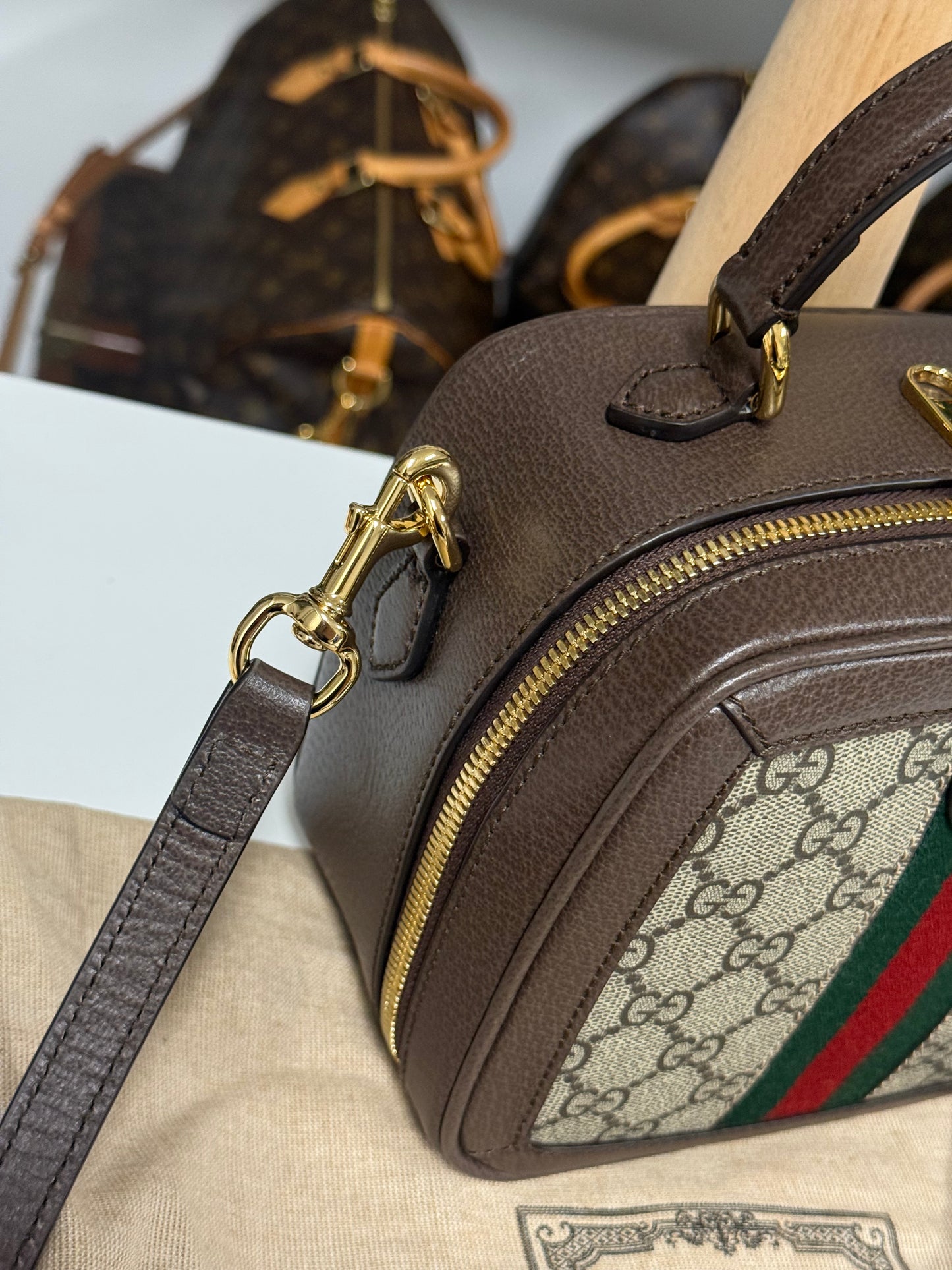 GUCCI GG OPHIDIA GG MINI TOP HANDLE BAG