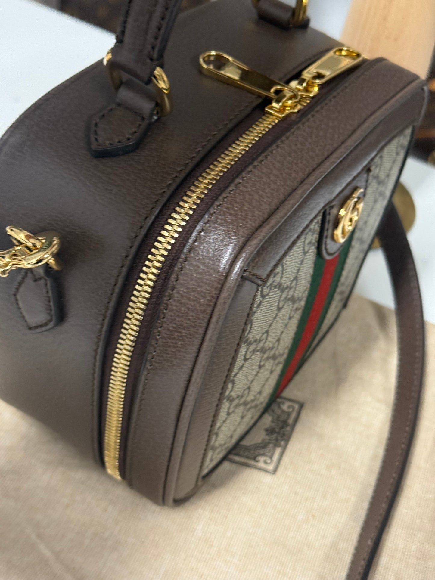 GUCCI GG OPHIDIA GG MINI TOP HANDLE BAG