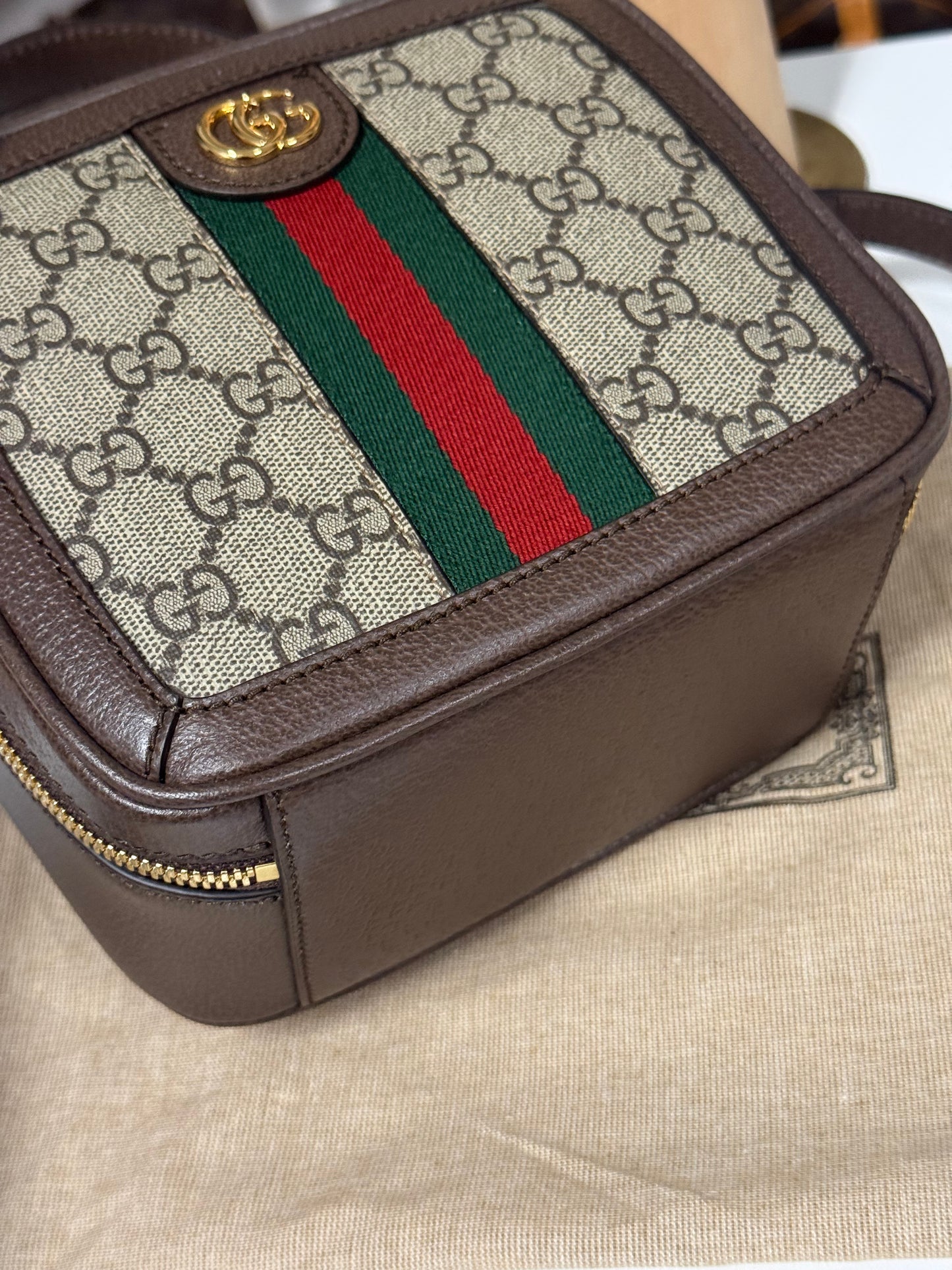 GUCCI GG OPHIDIA GG MINI TOP HANDLE BAG