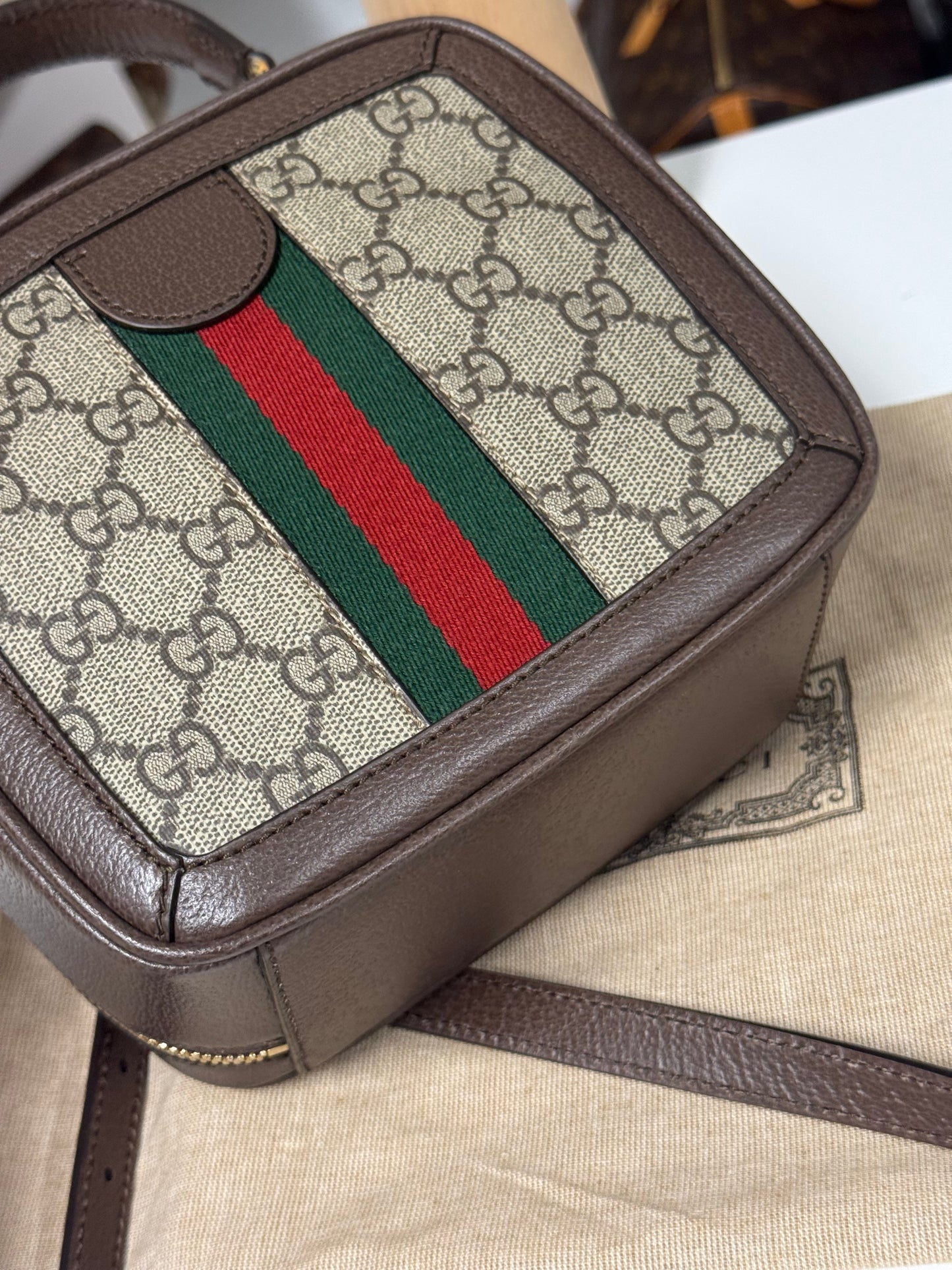 GUCCI GG OPHIDIA GG MINI TOP HANDLE BAG