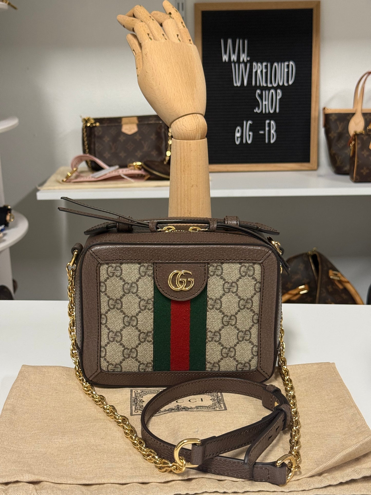GUCCI OPHIDIA MINI TOP HANDLE SHOULDER BAG