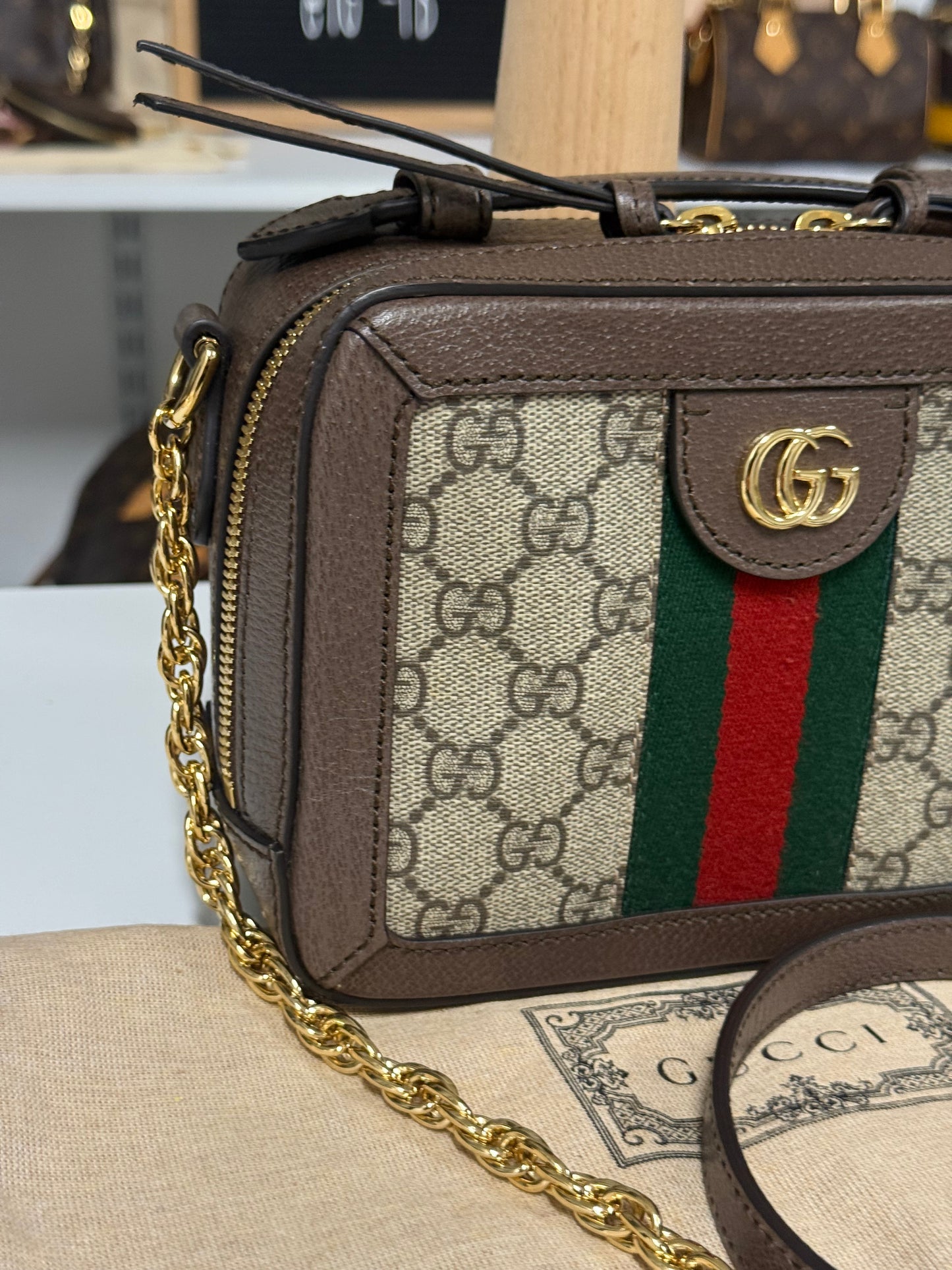 GUCCI OPHIDIA MINI TOP HANDLE SHOULDER BAG