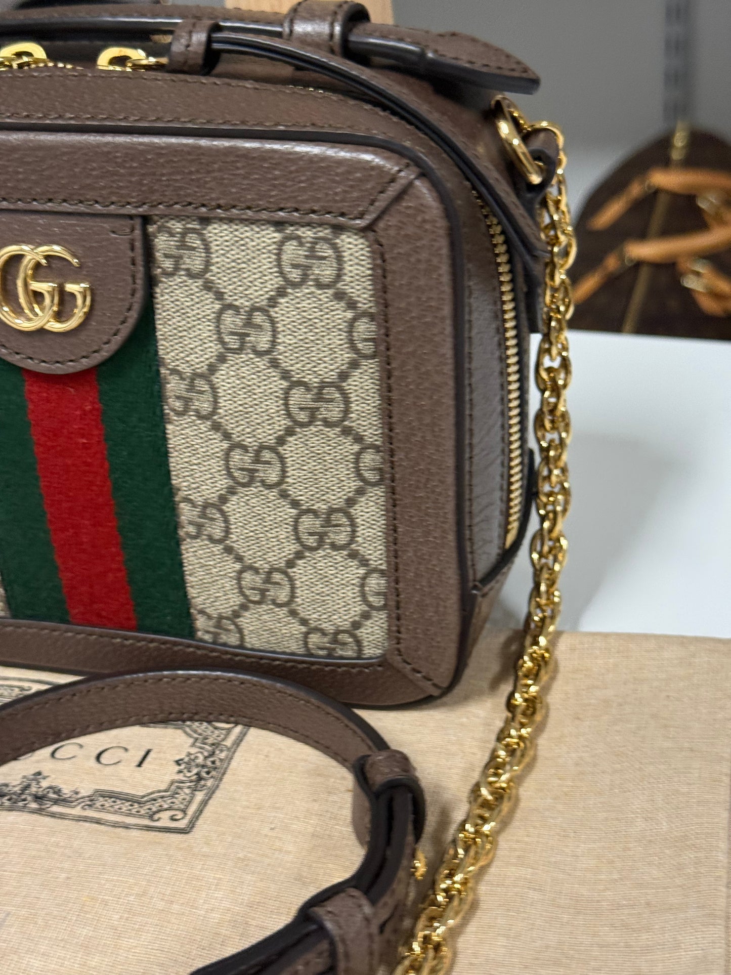 GUCCI OPHIDIA MINI TOP HANDLE SHOULDER BAG