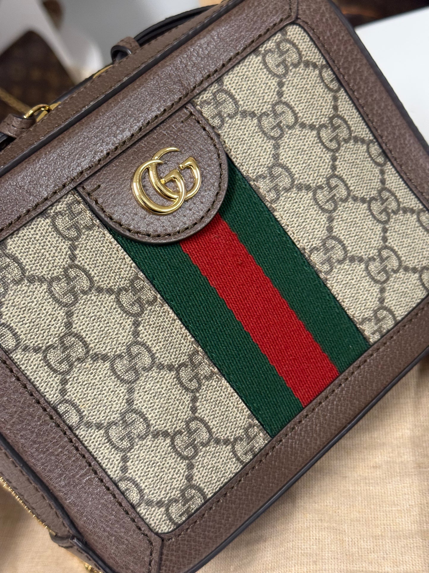 GUCCI OPHIDIA MINI TOP HANDLE SHOULDER BAG
