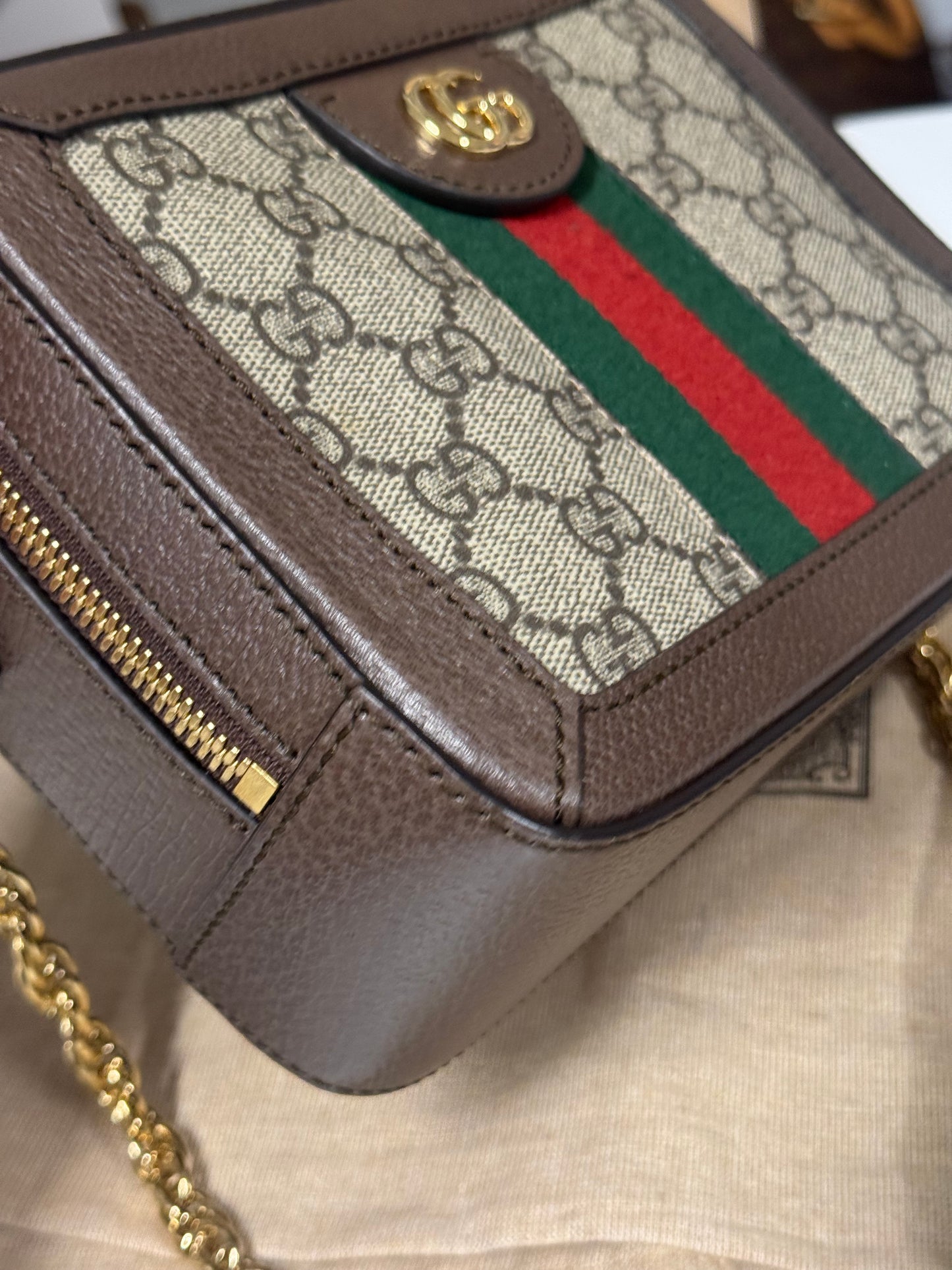 GUCCI OPHIDIA MINI TOP HANDLE SHOULDER BAG