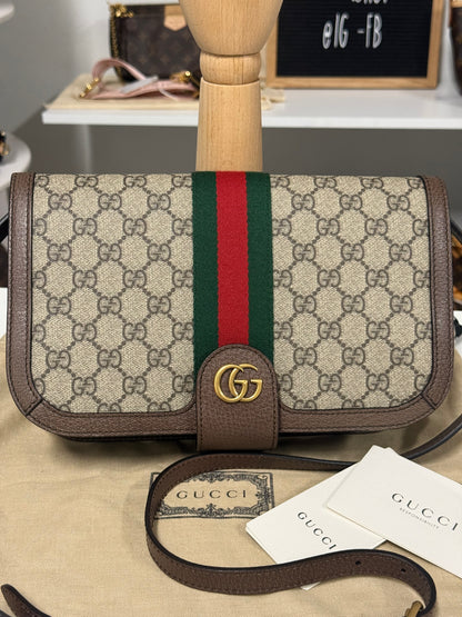 GUCCI SUPREME GG OPHIDIA NEW ACERO MESSENGER BAG