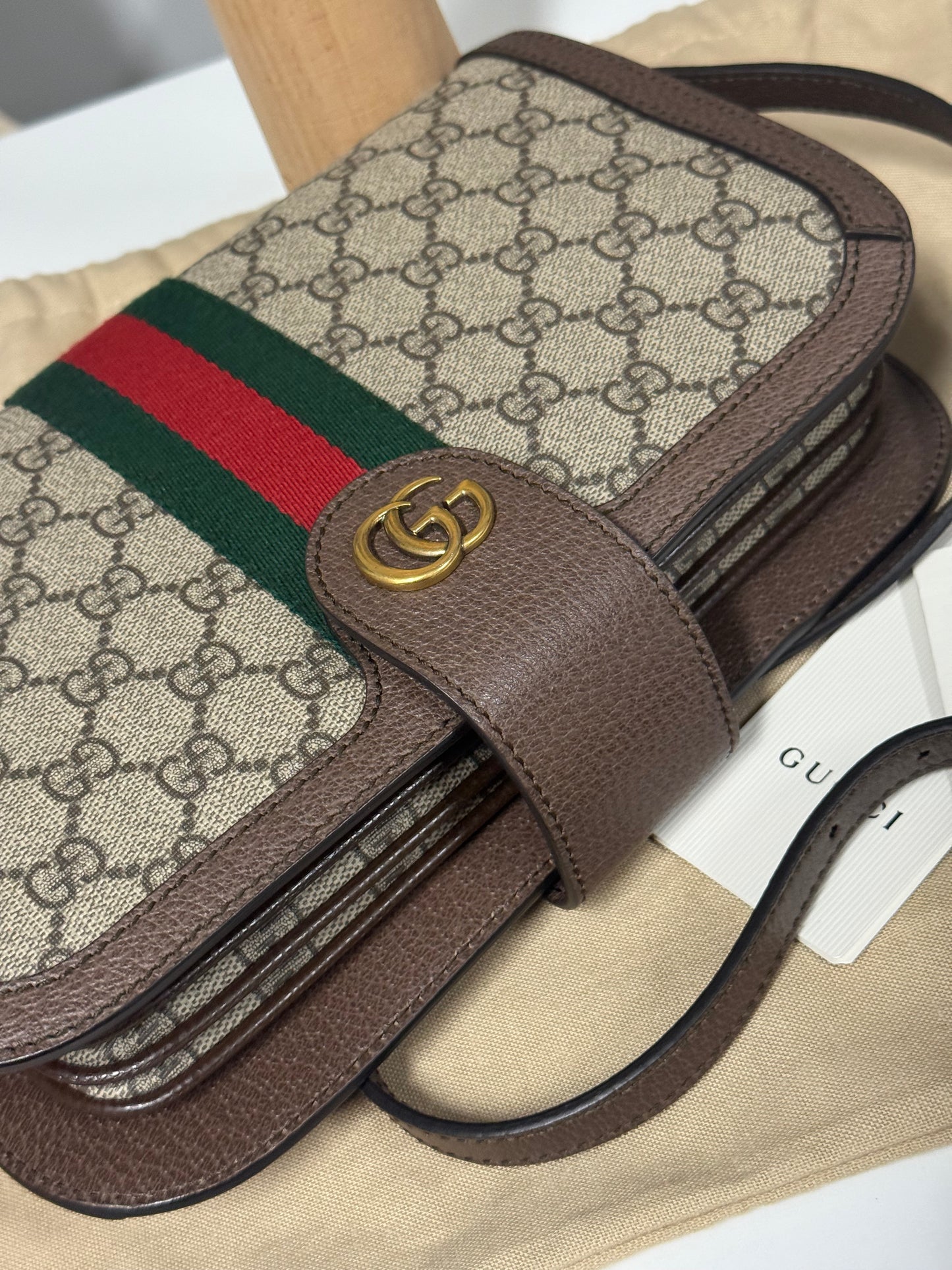 GUCCI SUPREME GG OPHIDIA NEW ACERO MESSENGER BAG