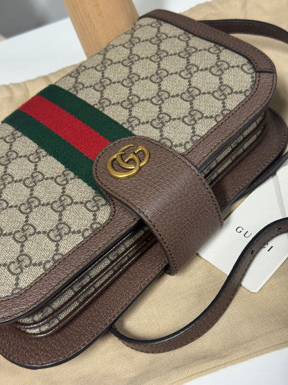 GUCCI SUPREME GG OPHIDIA NEW ACERO MESSENGER BAG