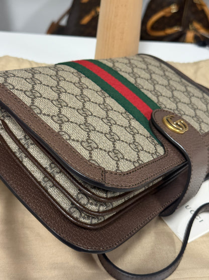 GUCCI SUPREME GG OPHIDIA NEW ACERO MESSENGER BAG