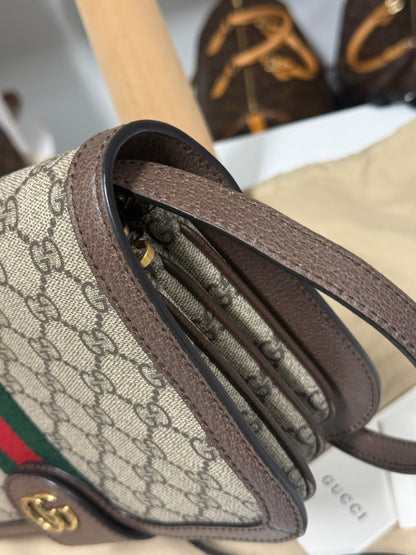 GUCCI SUPREME GG OPHIDIA NEW ACERO MESSENGER BAG