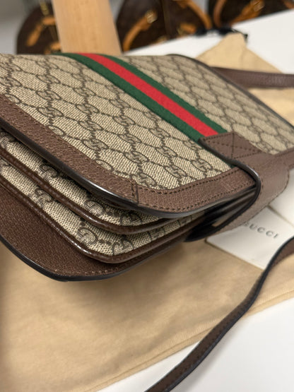 GUCCI SUPREME GG OPHIDIA NEW ACERO MESSENGER BAG