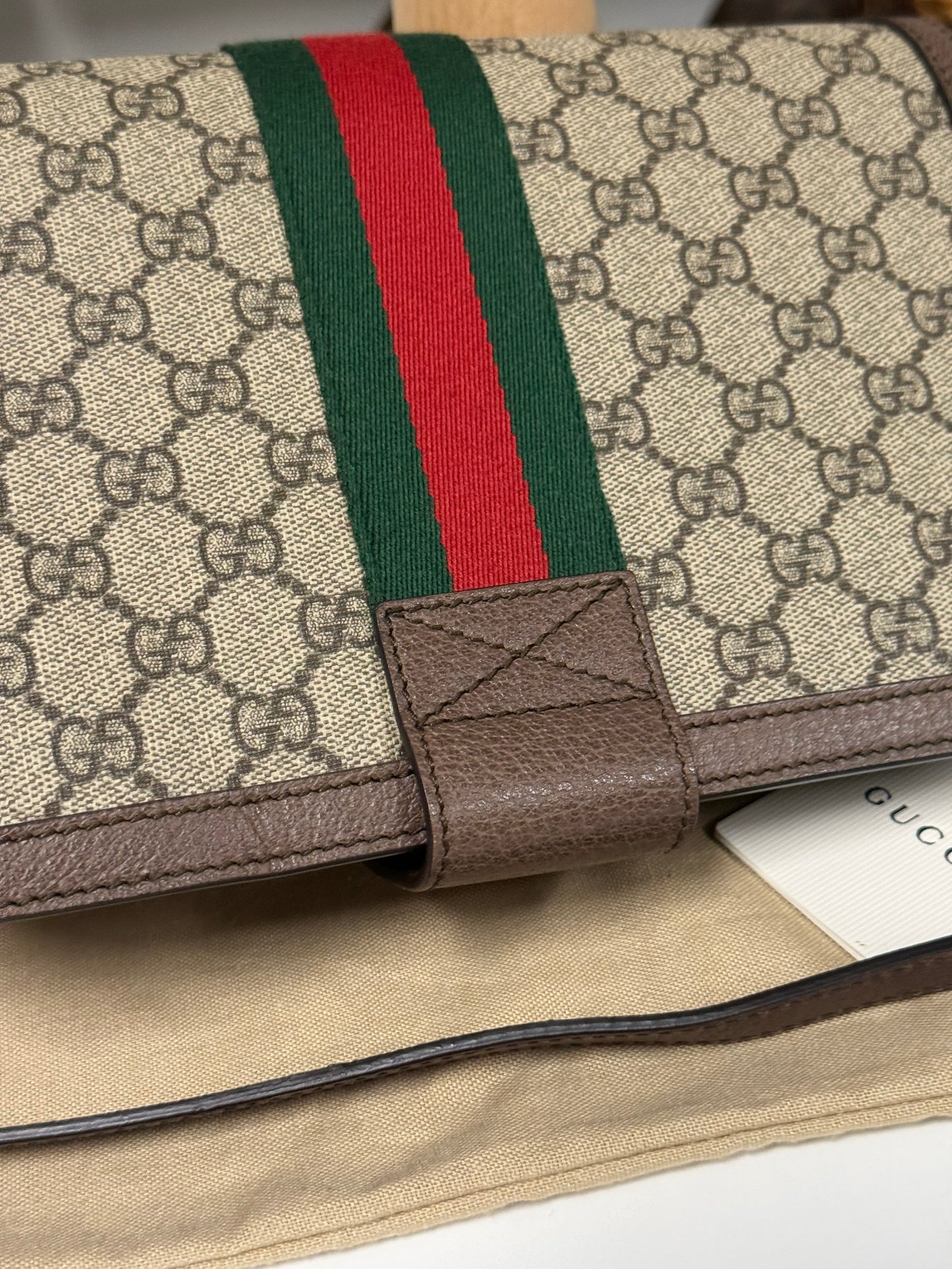 GUCCI SUPREME GG OPHIDIA NEW ACERO MESSENGER BAG