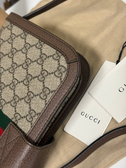 GUCCI SUPREME GG OPHIDIA NEW ACERO MESSENGER BAG