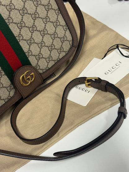 GUCCI SUPREME GG OPHIDIA NEW ACERO MESSENGER BAG