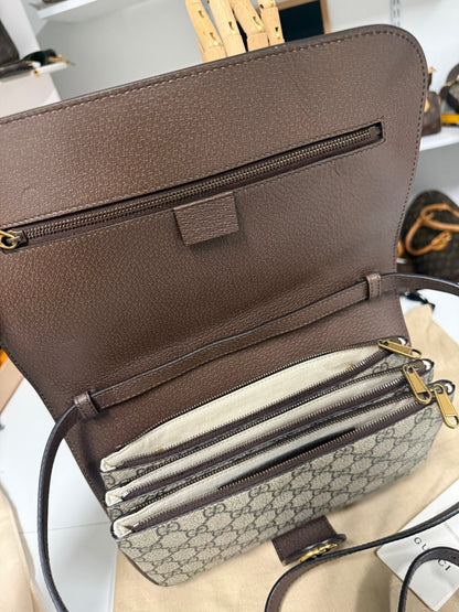 GUCCI SUPREME GG OPHIDIA NEW ACERO MESSENGER BAG