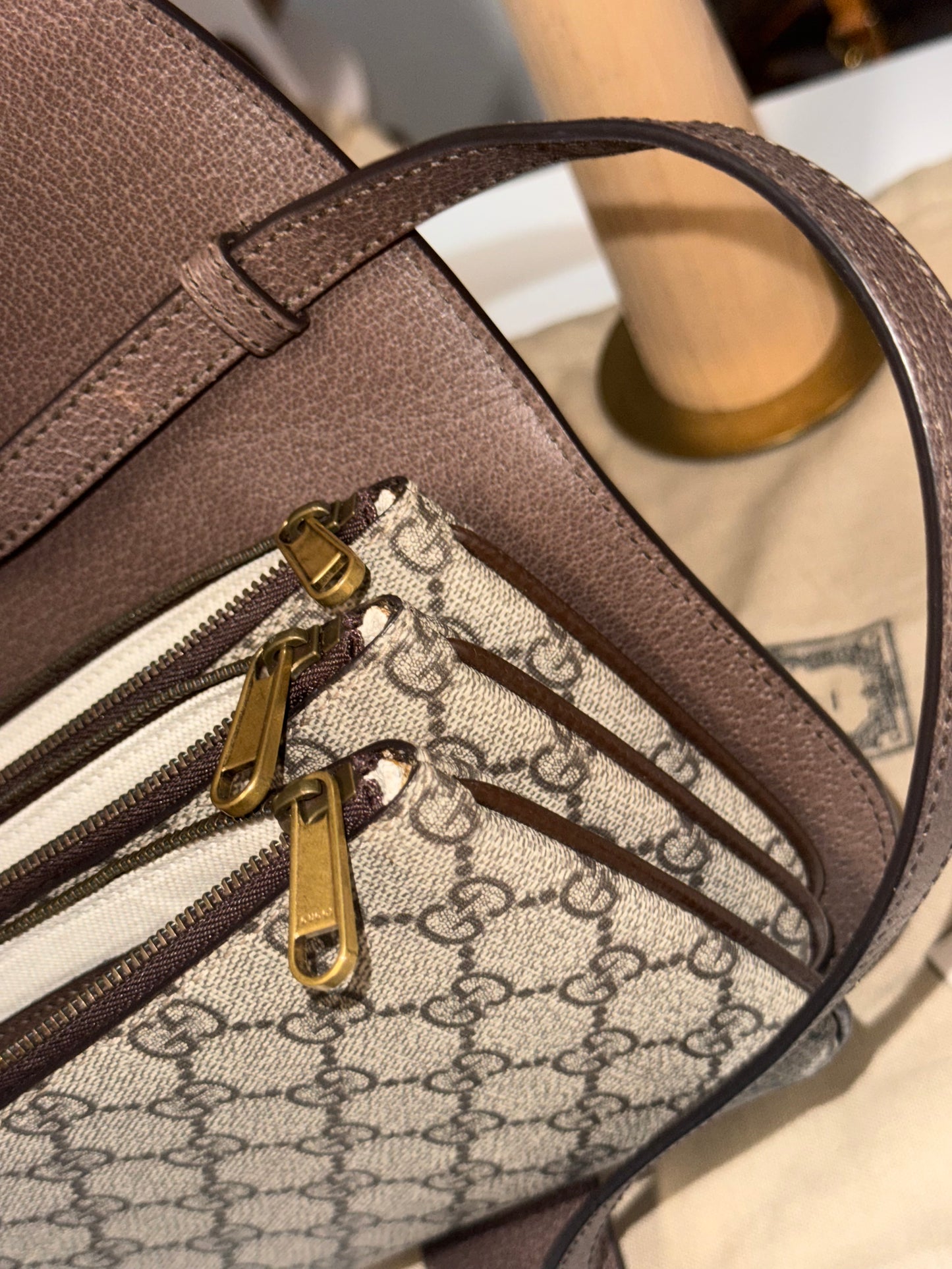 GUCCI SUPREME GG OPHIDIA NEW ACERO MESSENGER BAG
