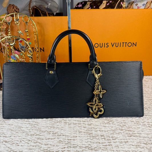 LOUIS VUITTON BLACK EPI LEATHER SAC TRIANGLE BAG