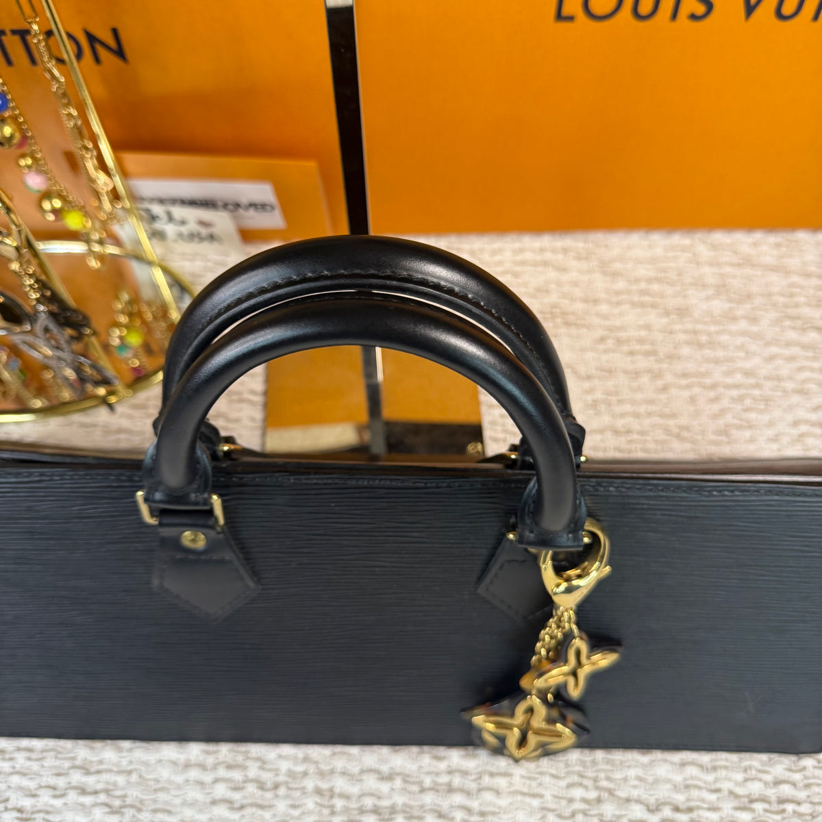 Black Epi Leather Sac Triangle Bag