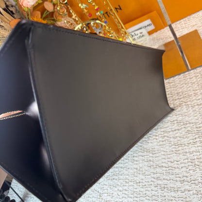 Black Epi Leather Sac Triangle Bag