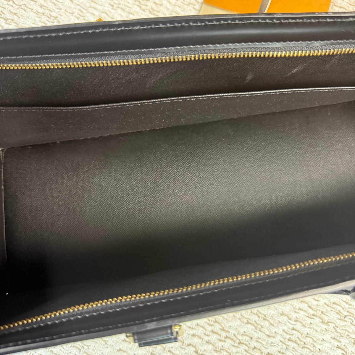 Black Epi Leather Sac Triangle Bag