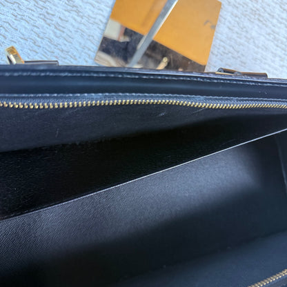 Black Epi Leather Sac Triangle Bag
