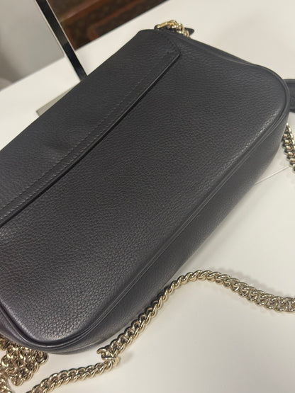 Gucci Black Pebbled Leather Soho Chain Flap Shoulder Bag