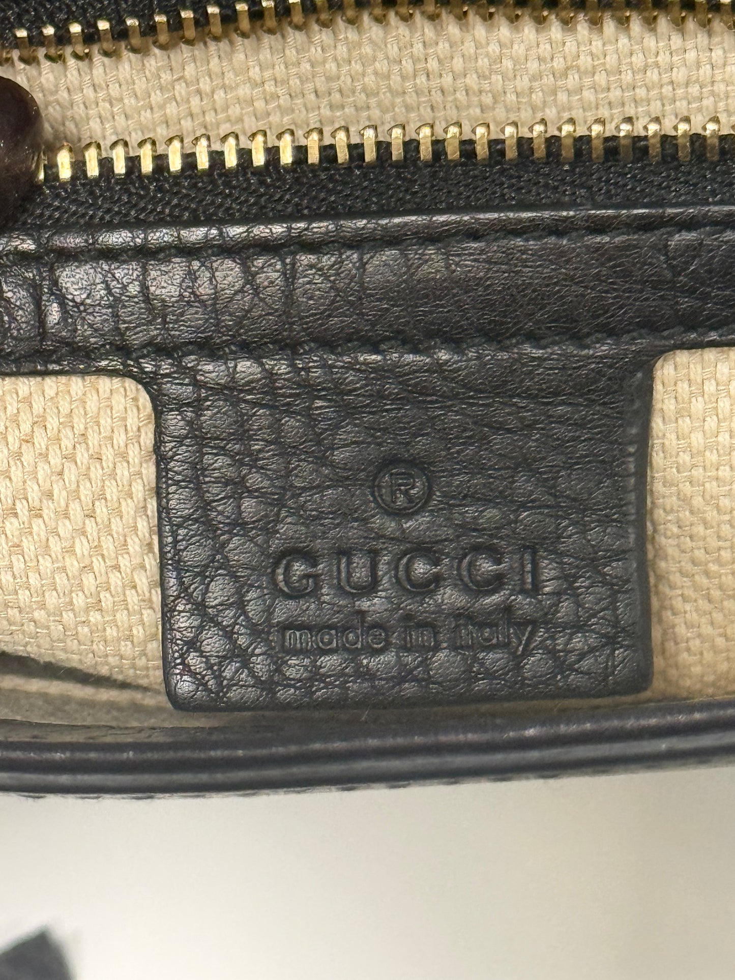 Gucci Black Pebbled Leather Soho Chain Flap Shoulder Bag