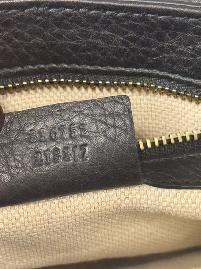 Gucci Black Pebbled Leather Soho Chain Flap Shoulder Bag