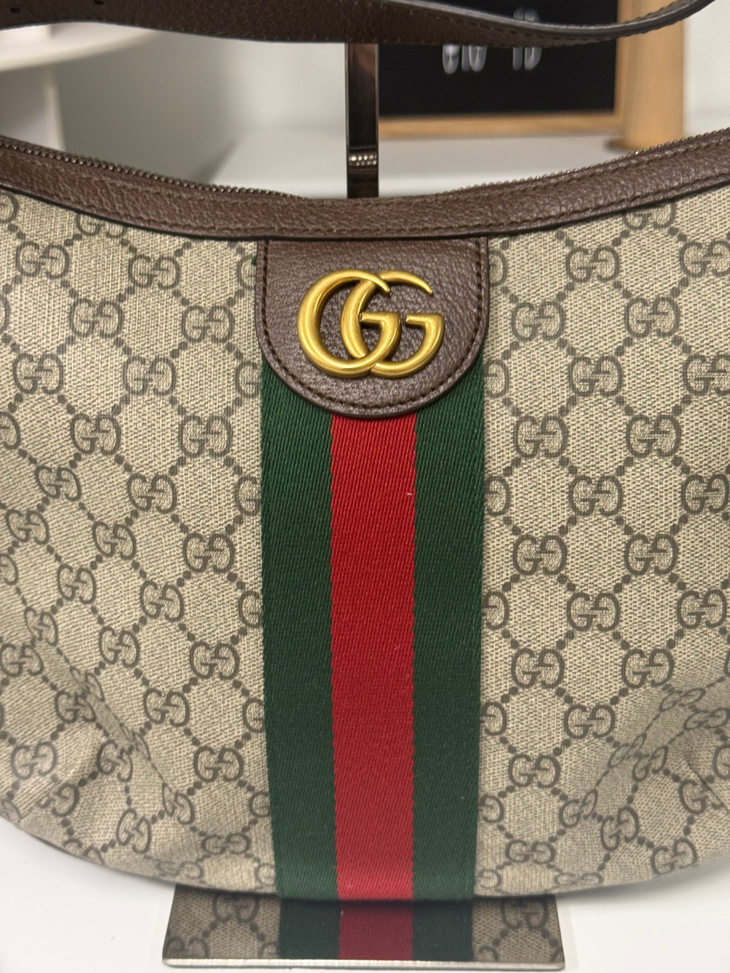 Gucci  Ophidia Small GG Supreme Canvas Shoulder Bag Beige 598125